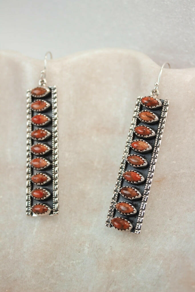 Showstopper Stone Bar Earrings-Drop Earrings-Krush Kandy, Women's Online Fashion Boutique Located in Phoenix, Arizona (Scottsdale Area)