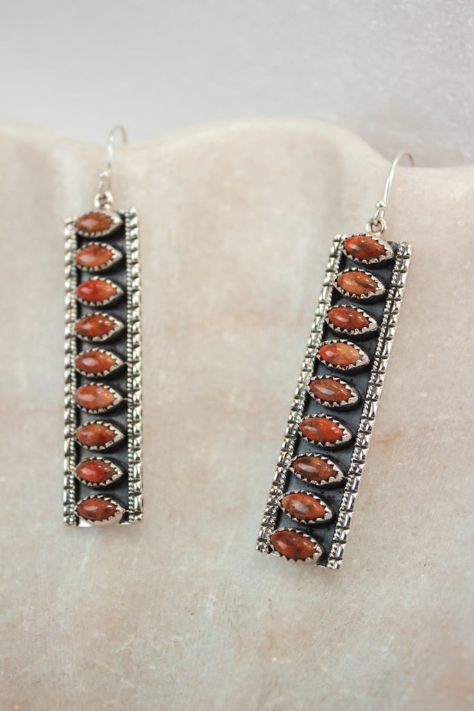 Showstopper Stone Bar Earrings-Drop Earrings-Krush Kandy, Women's Online Fashion Boutique Located in Phoenix, Arizona (Scottsdale Area)