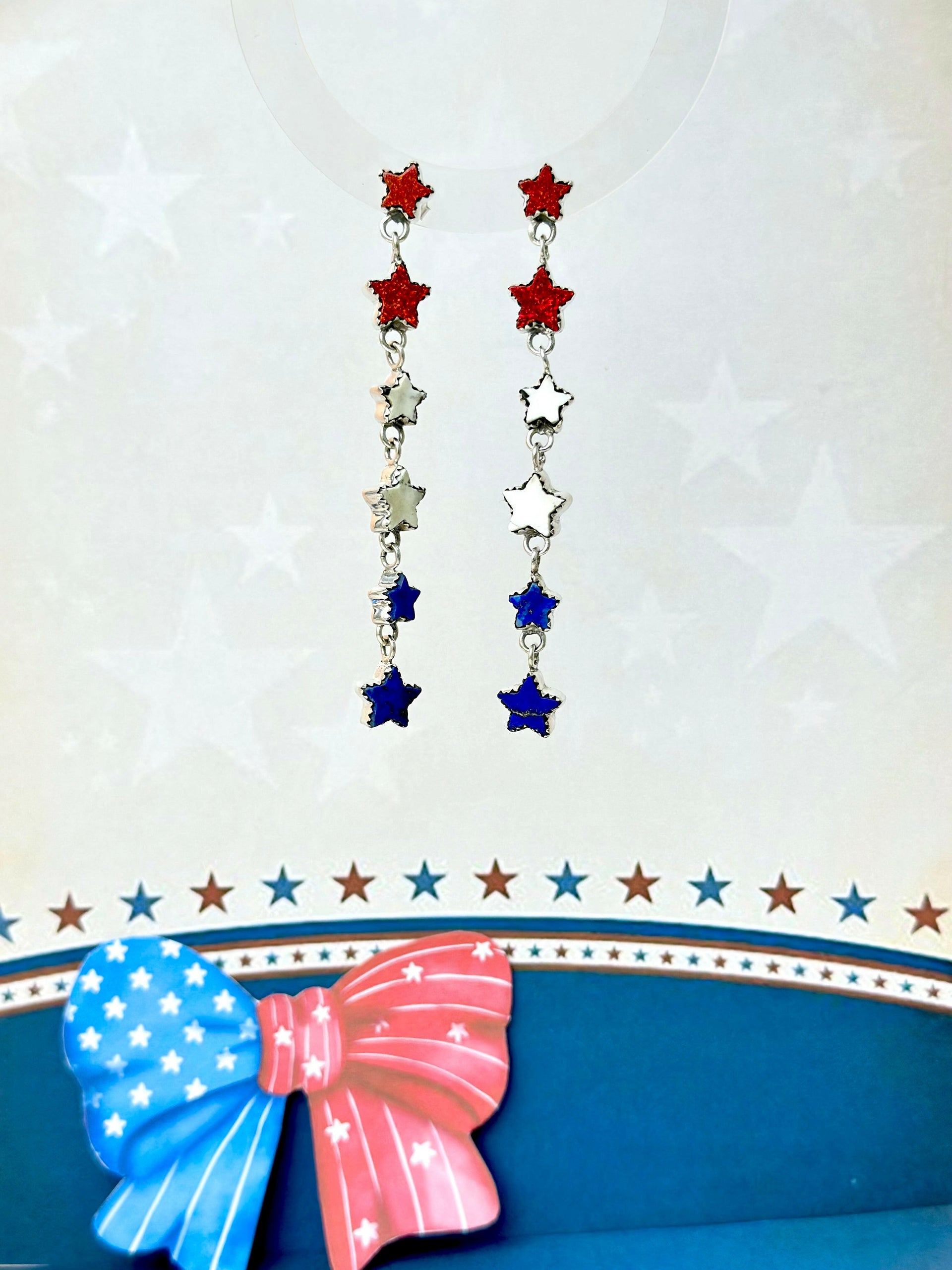 Proud & Long Sparkling Stars Earrings-Earrings-Krush Kandy, Women's Online Fashion Boutique Located in Phoenix, Arizona (Scottsdale Area)
