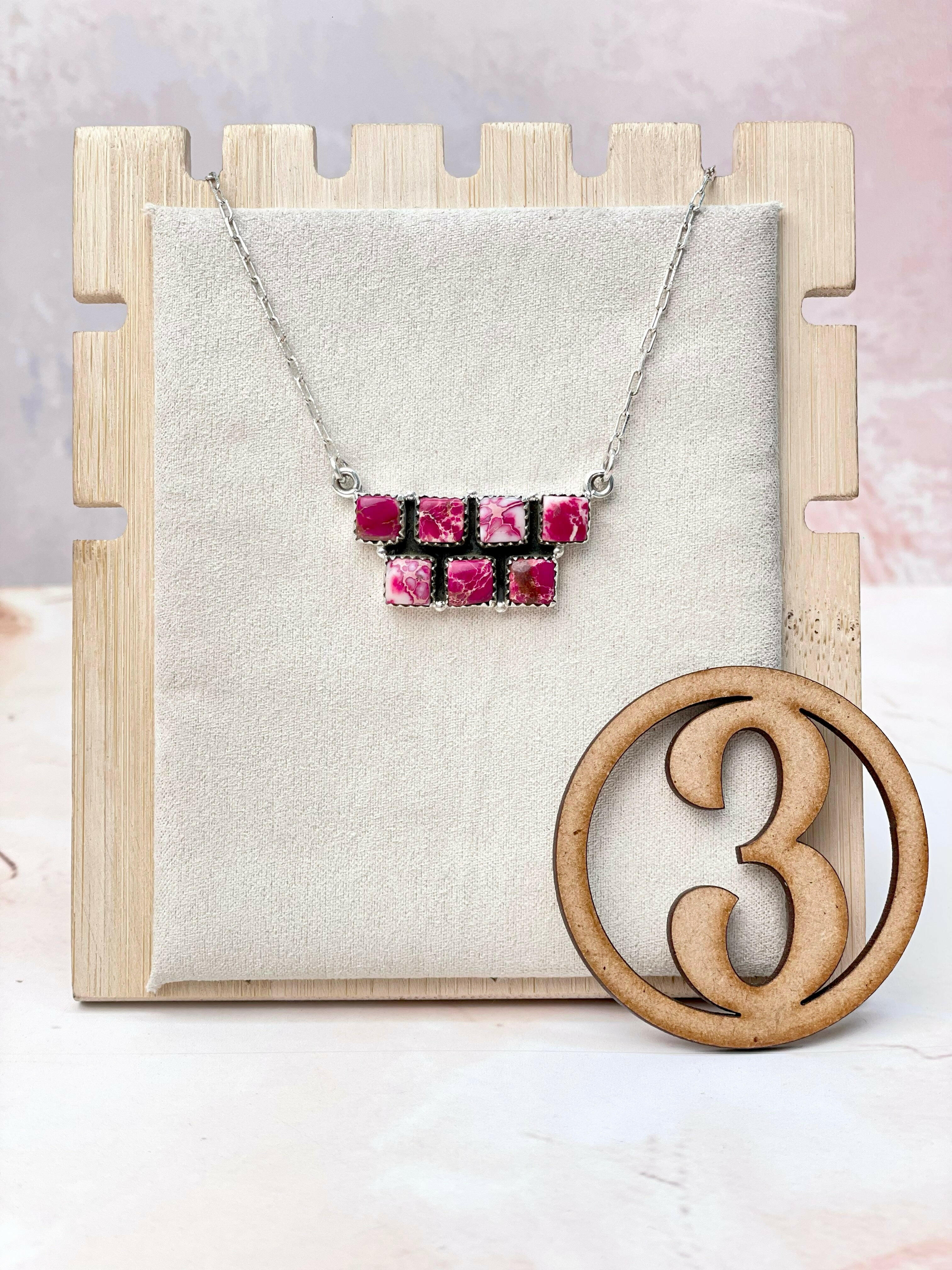 Desert Jasper Square Bar Necklace-Necklaces-Krush Kandy, Women's Online Fashion Boutique Located in Phoenix, Arizona (Scottsdale Area)