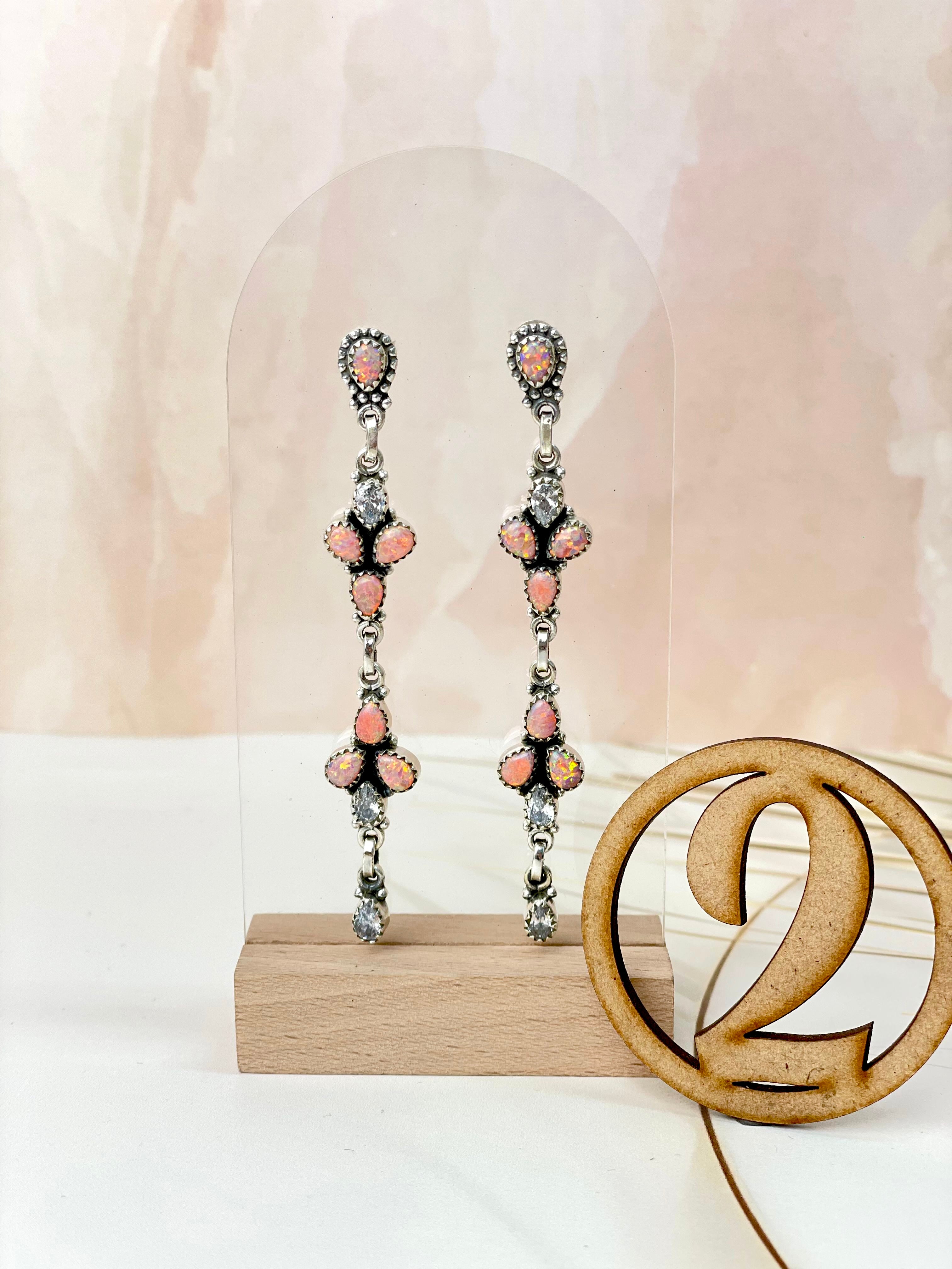 Winter Wonderland Opal & Crystal Earrings-Earrings-Krush Kandy, Women's Online Fashion Boutique Located in Phoenix, Arizona (Scottsdale Area)