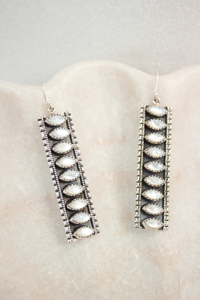 Showstopper Stone Bar Earrings-Drop Earrings-Krush Kandy, Women's Online Fashion Boutique Located in Phoenix, Arizona (Scottsdale Area)