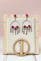 Desert Jasper Boho Fringe Hoops-Earrings-Krush Kandy, Women's Online Fashion Boutique Located in Phoenix, Arizona (Scottsdale Area)