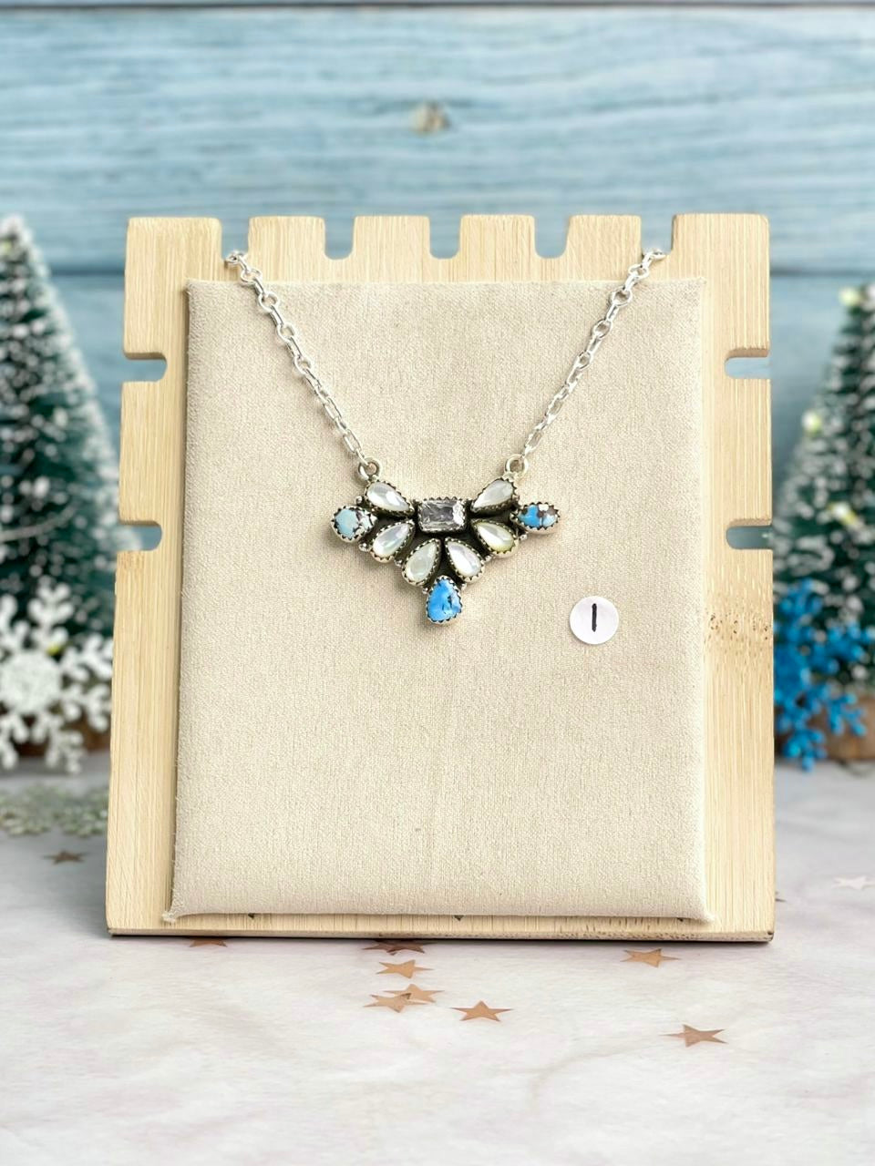 Winter Frost Golden Hills Flakes Cluster Necklace-Necklaces-Krush Kandy, Women&#39;s Online Fashion Boutique Located in Phoenix, Arizona (Scottsdale Area)