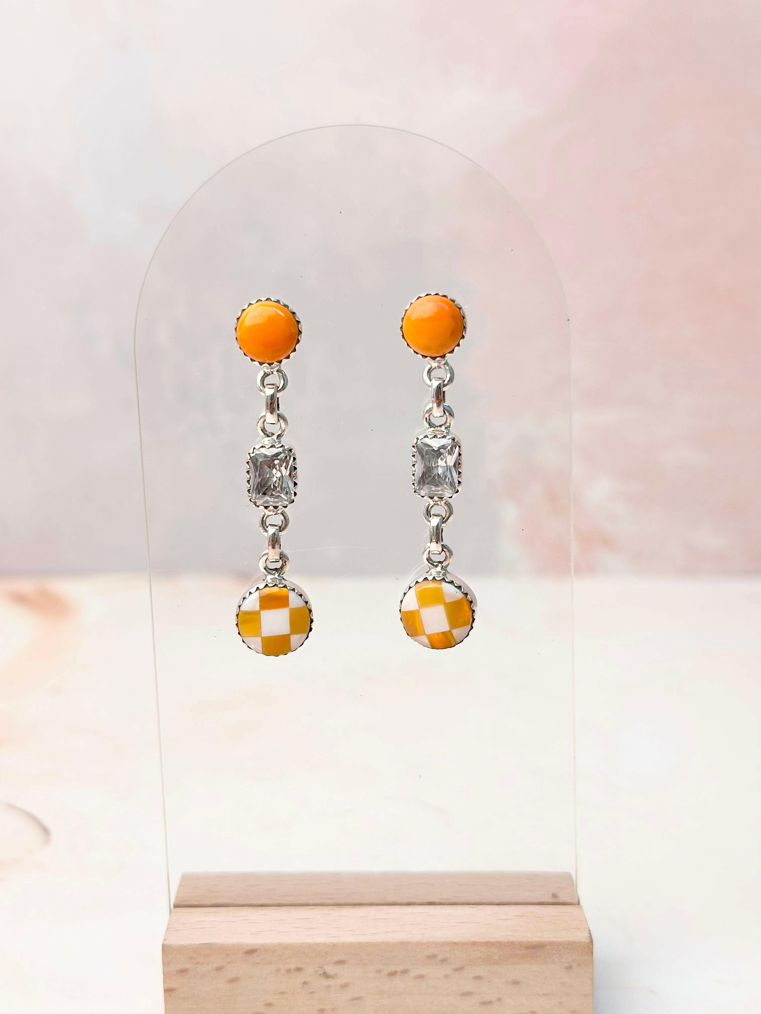 Tangerine Crystal Martini Rosarita Earrings-Earrings-Krush Kandy, Women's Online Fashion Boutique Located in Phoenix, Arizona (Scottsdale Area)