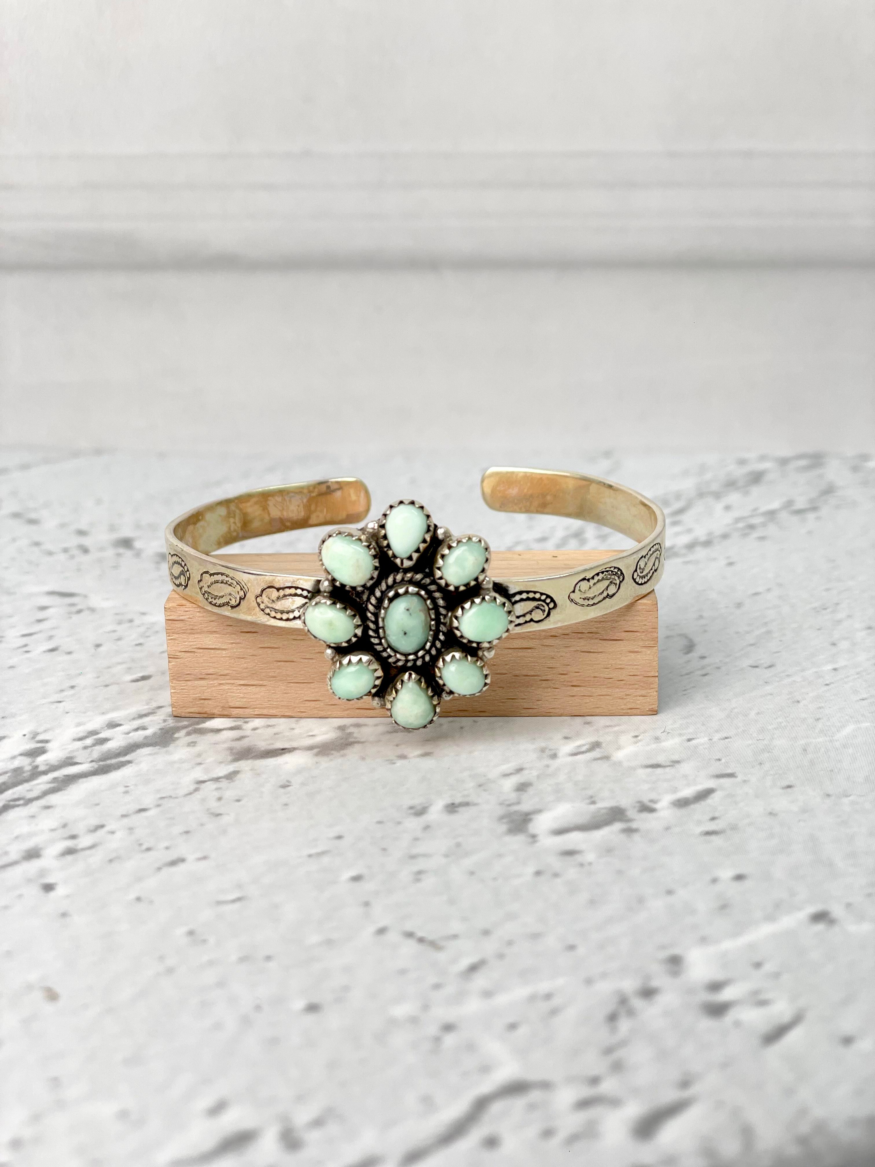 Paloma Daisy Stamped Band Cuff-Bracelets-Krush Kandy, Women's Online Fashion Boutique Located in Phoenix, Arizona (Scottsdale Area)