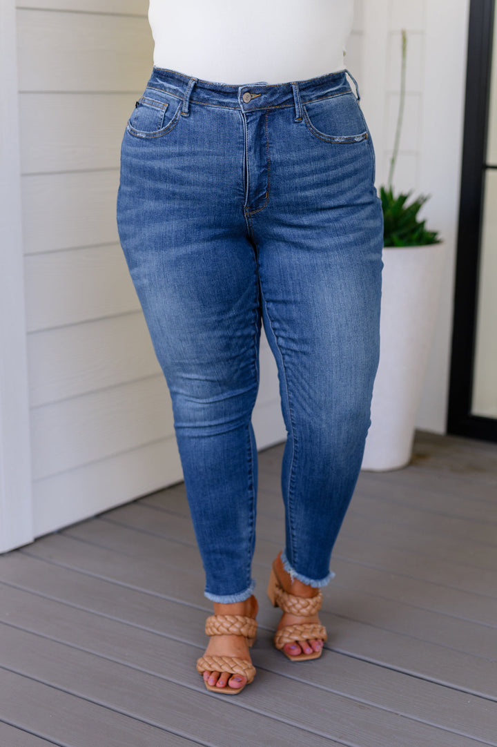 Judy Blue Amy High Rise Control Top Side Slit Skinny Jeans-Jeans-Krush Kandy, Women's Online Fashion Boutique Located in Phoenix, Arizona (Scottsdale Area)