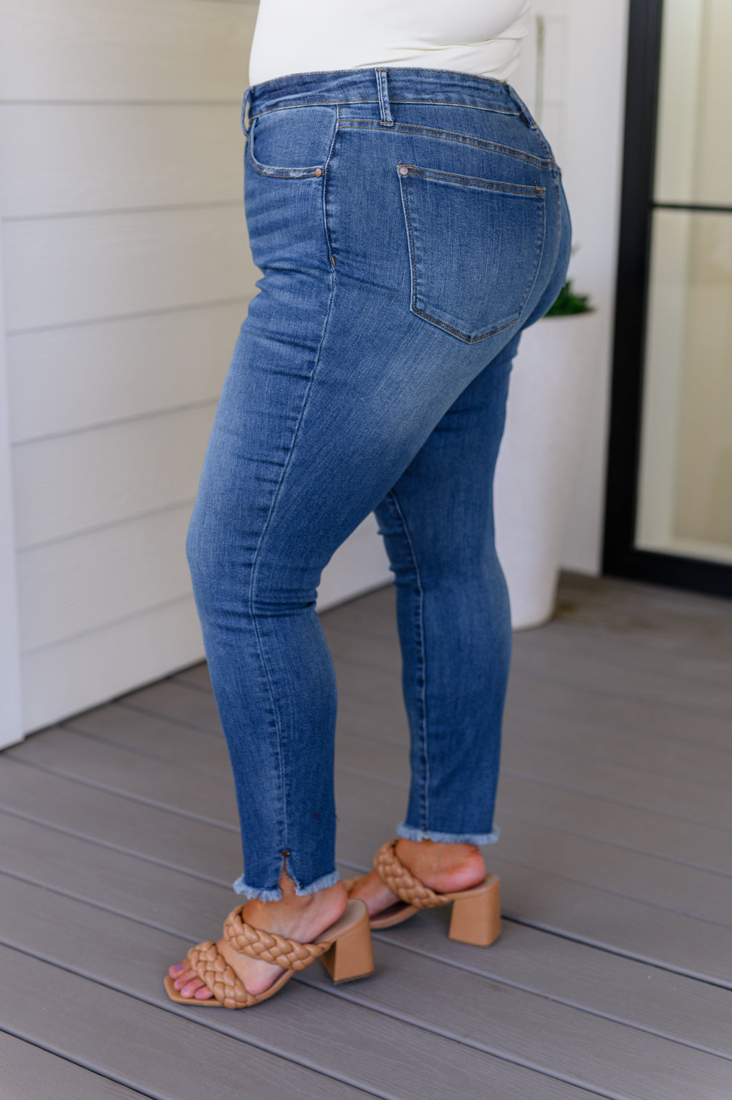 Judy Blue Amy High Rise Control Top Side Slit Skinny Jeans-Jeans-Krush Kandy, Women's Online Fashion Boutique Located in Phoenix, Arizona (Scottsdale Area)