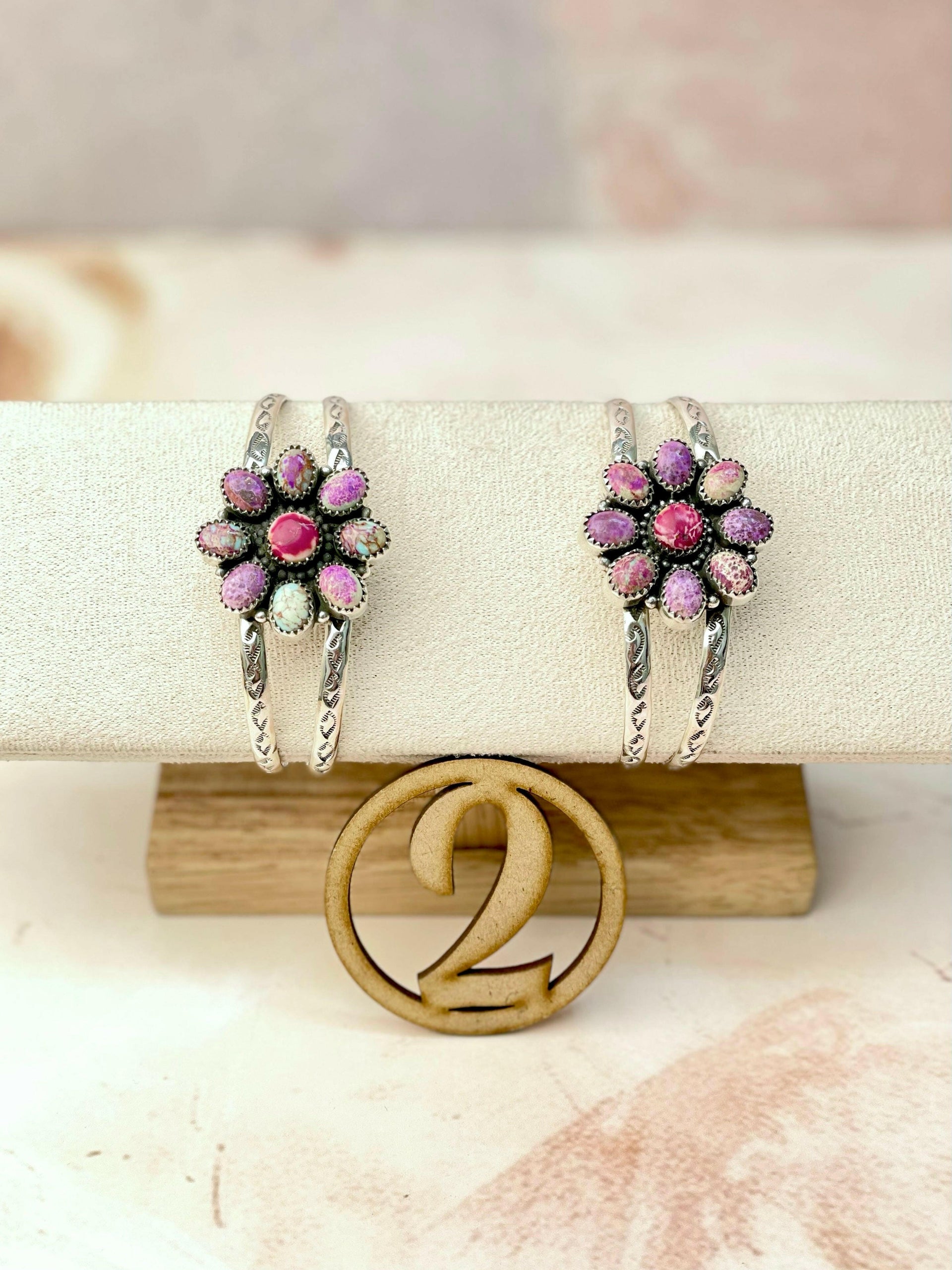 Desert Jasper Daisy Stone Cuffs-Bracelets-Krush Kandy, Women's Online Fashion Boutique Located in Phoenix, Arizona (Scottsdale Area)