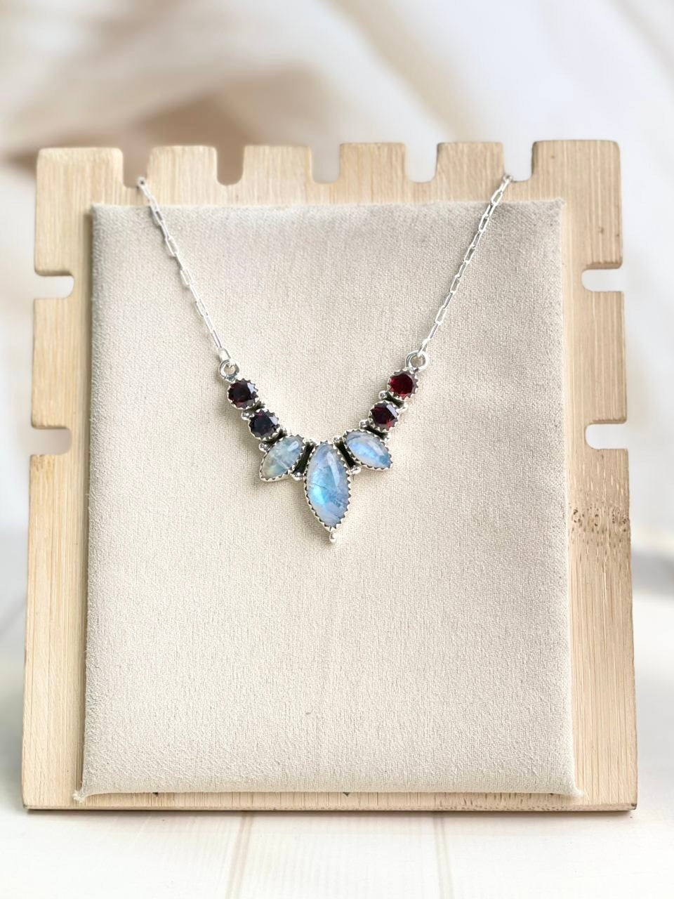 Celestial Spring Moonstone Petals Necklace-Necklaces-Krush Kandy, Women's Online Fashion Boutique Located in Phoenix, Arizona (Scottsdale Area)