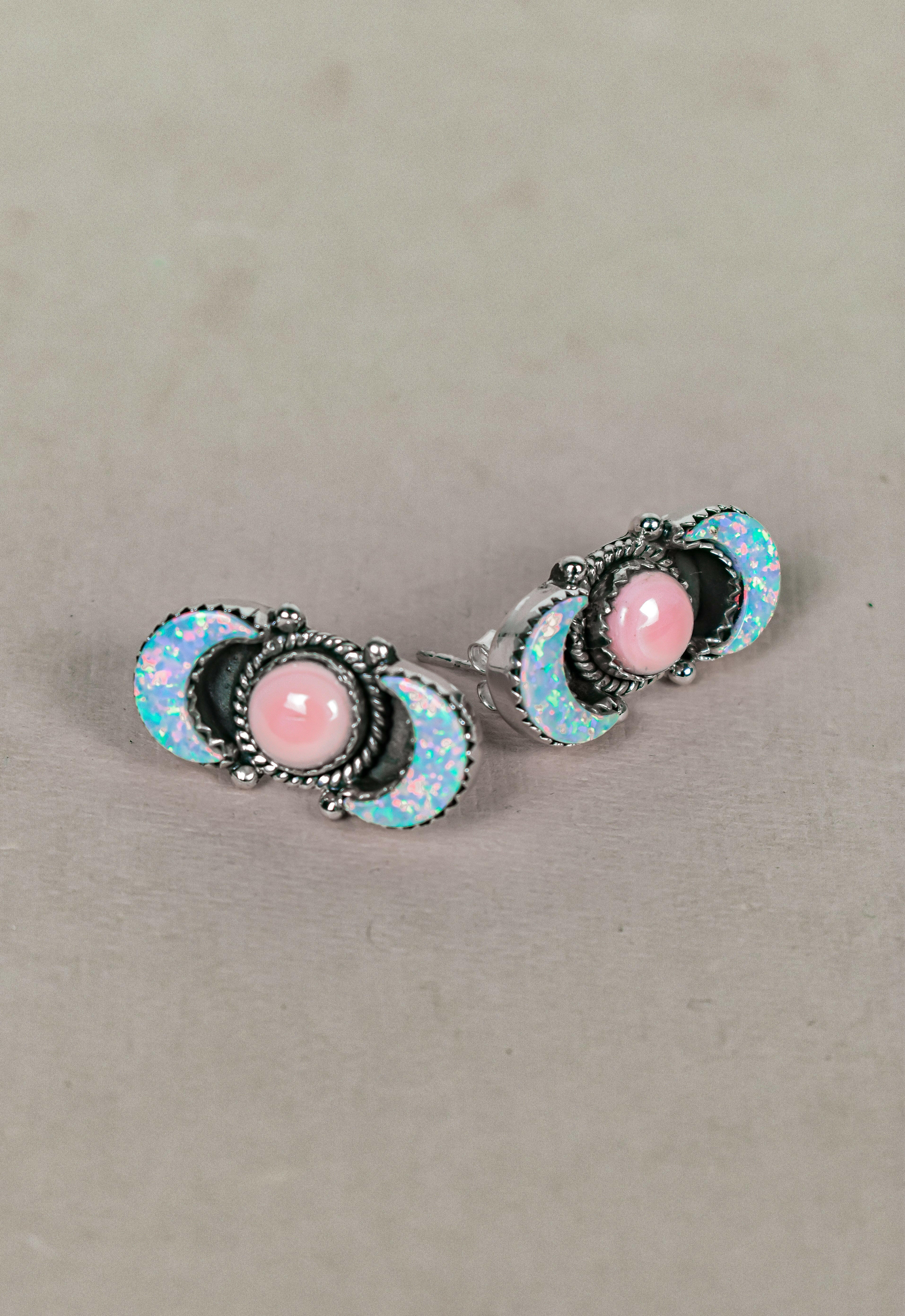 Lunar Crescent Sterling Silver Earring-Stud Earrings-Krush Kandy, Women's Online Fashion Boutique Located in Phoenix, Arizona (Scottsdale Area)