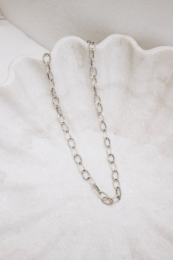 Sterling Silver Duo Chain Necklace & Bracelet-Chain Necklaces-Krush Kandy, Women's Online Fashion Boutique Located in Phoenix, Arizona (Scottsdale Area)