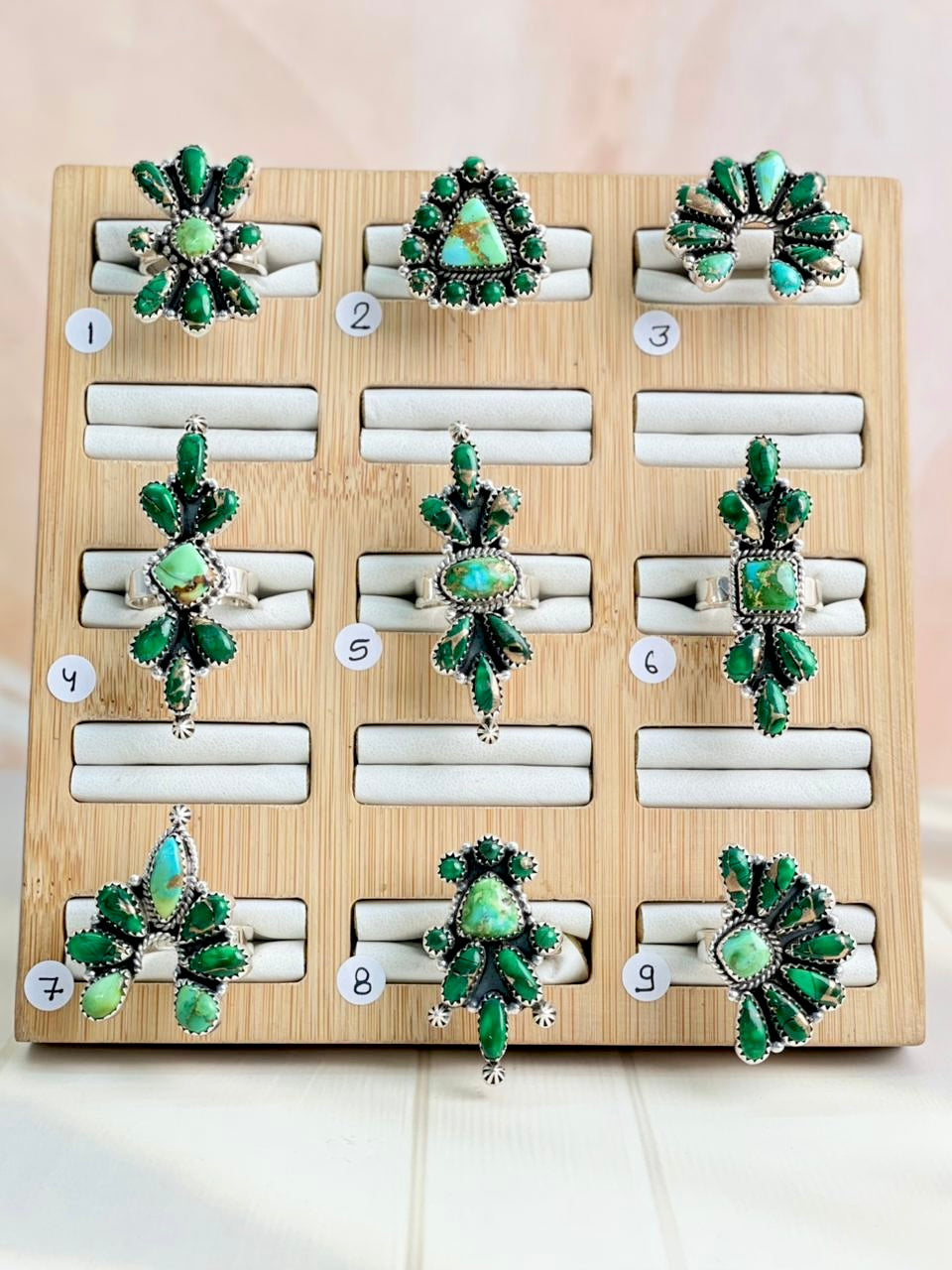 Irish Green Dahlia & Sonoran One of a Kind Boho Rings-Rings-Krush Kandy, Women's Online Fashion Boutique Located in Phoenix, Arizona (Scottsdale Area)