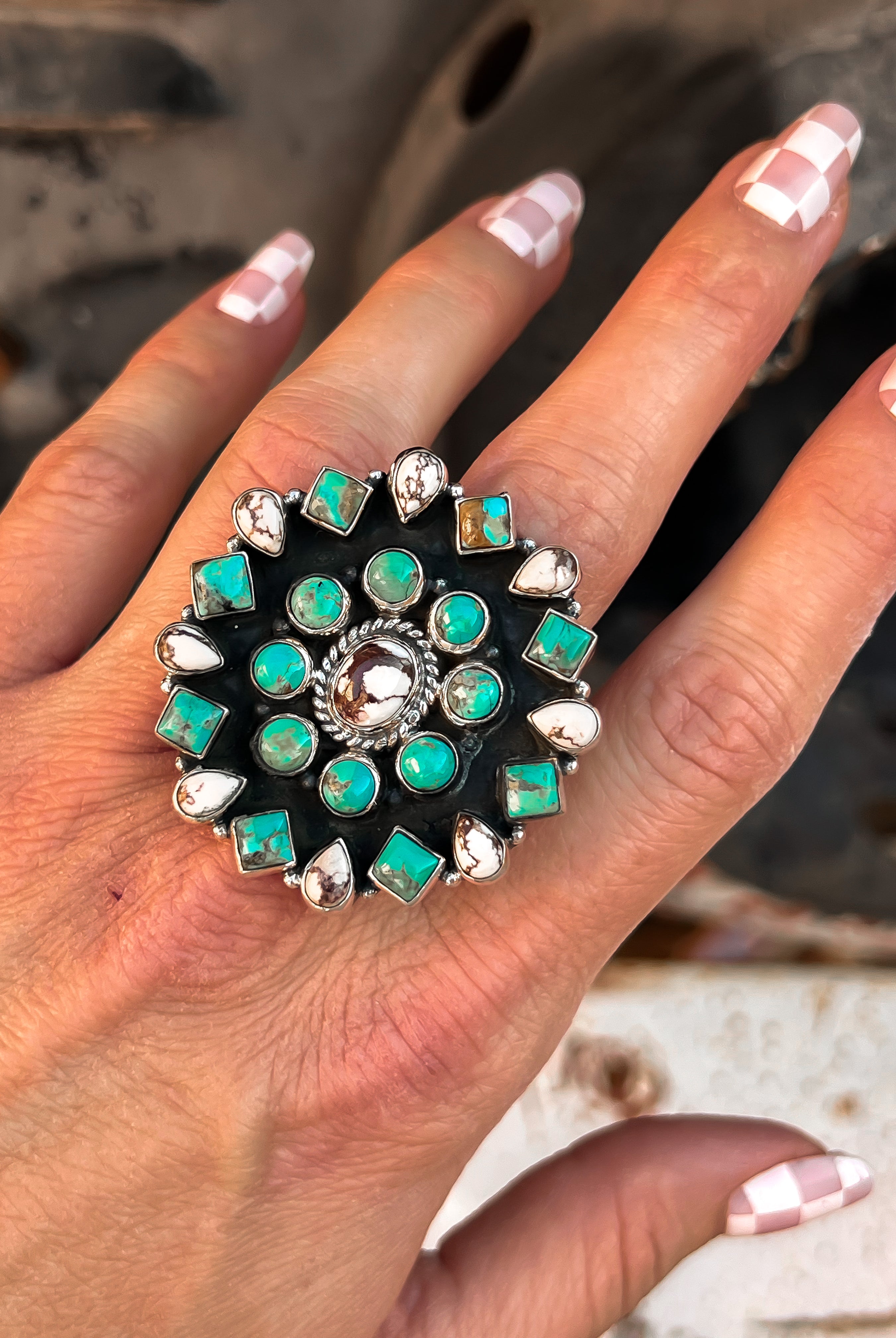 Ultimate Turquoise Blossom Ring | 5 STONE COMBO OPTIONS-Rings-Krush Kandy, Women's Online Fashion Boutique Located in Phoenix, Arizona (Scottsdale Area)