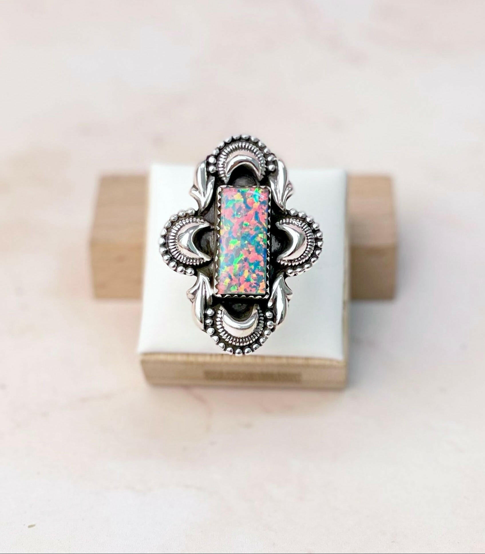 Boho Western Bar Opal Ring-Rings-Krush Kandy, Women's Online Fashion Boutique Located in Phoenix, Arizona (Scottsdale Area)