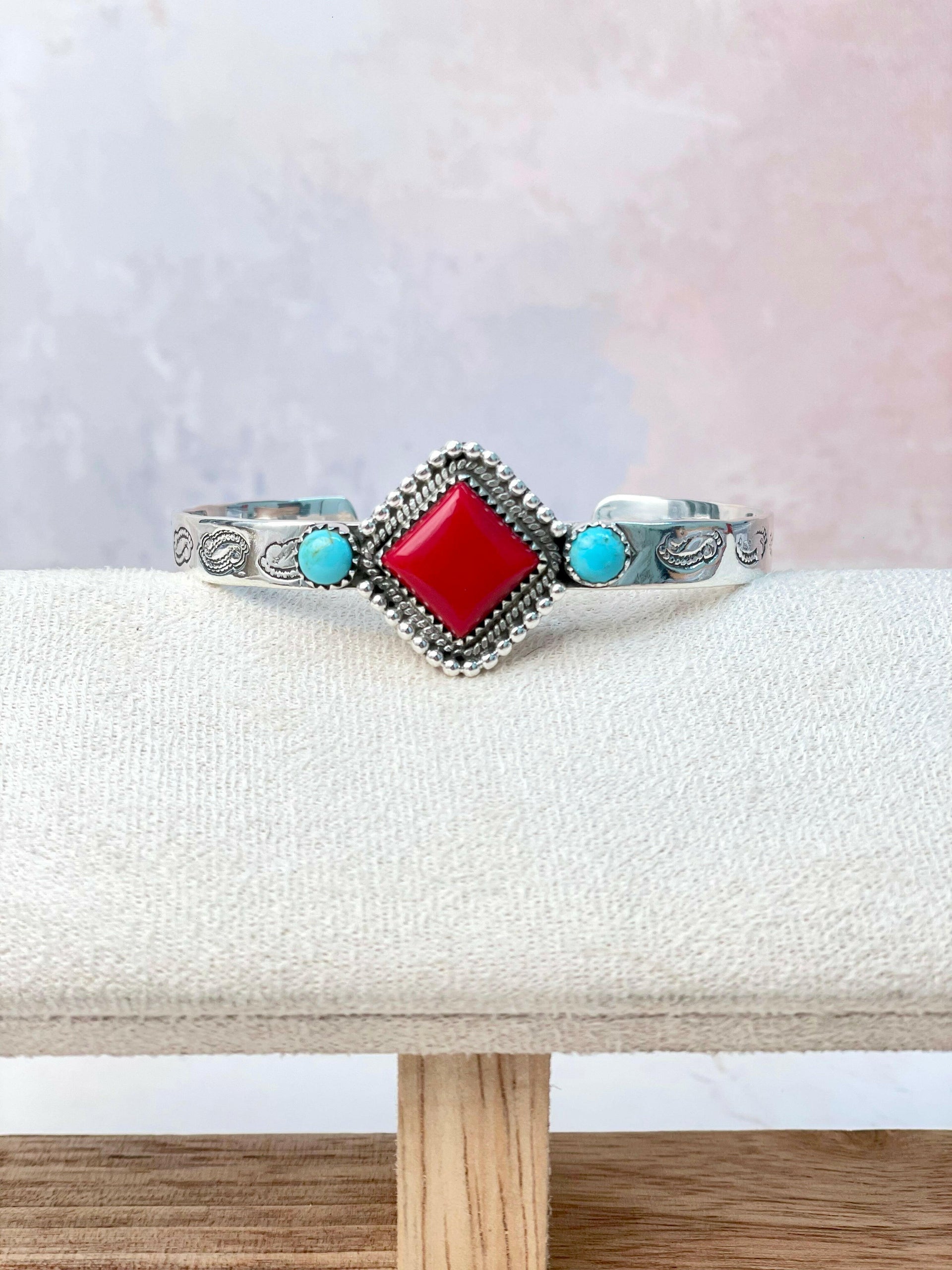 Rosarita Square Bar Turquoise Cuff-Bracelets-Krush Kandy, Women's Online Fashion Boutique Located in Phoenix, Arizona (Scottsdale Area)