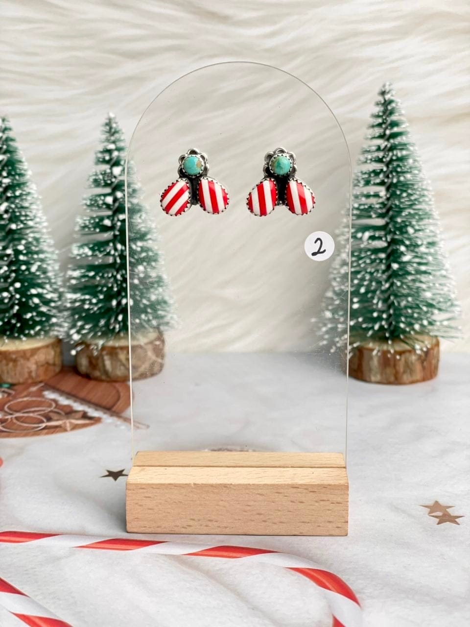 Holly Jolly Red & White Christmas Earrings-Earrings-Krush Kandy, Women's Online Fashion Boutique Located in Phoenix, Arizona (Scottsdale Area)