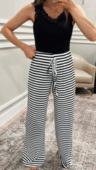 Wide Leg Stripe Tie Pants-Pants-Krush Kandy, Women's Online Fashion Boutique Located in Phoenix, Arizona (Scottsdale Area)