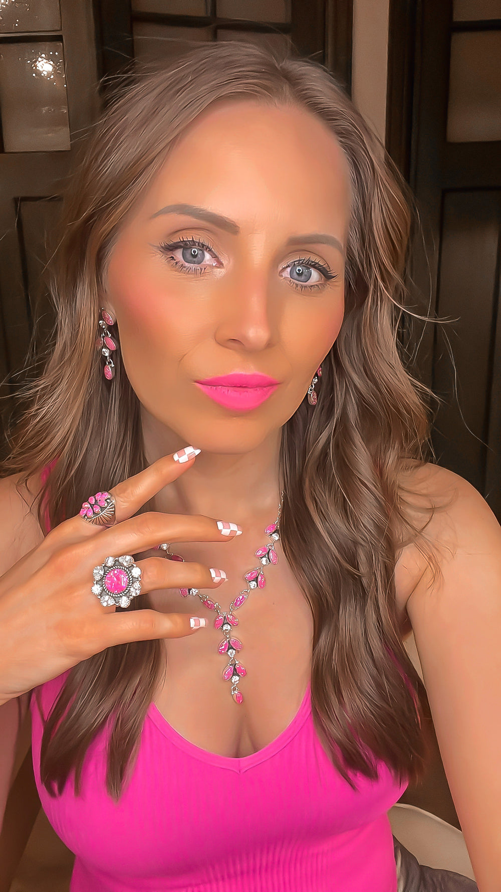 Krystal Krushes Barbie Pink Necklace-Rings-Krush Kandy, Women's Online Fashion Boutique Located in Phoenix, Arizona (Scottsdale Area)