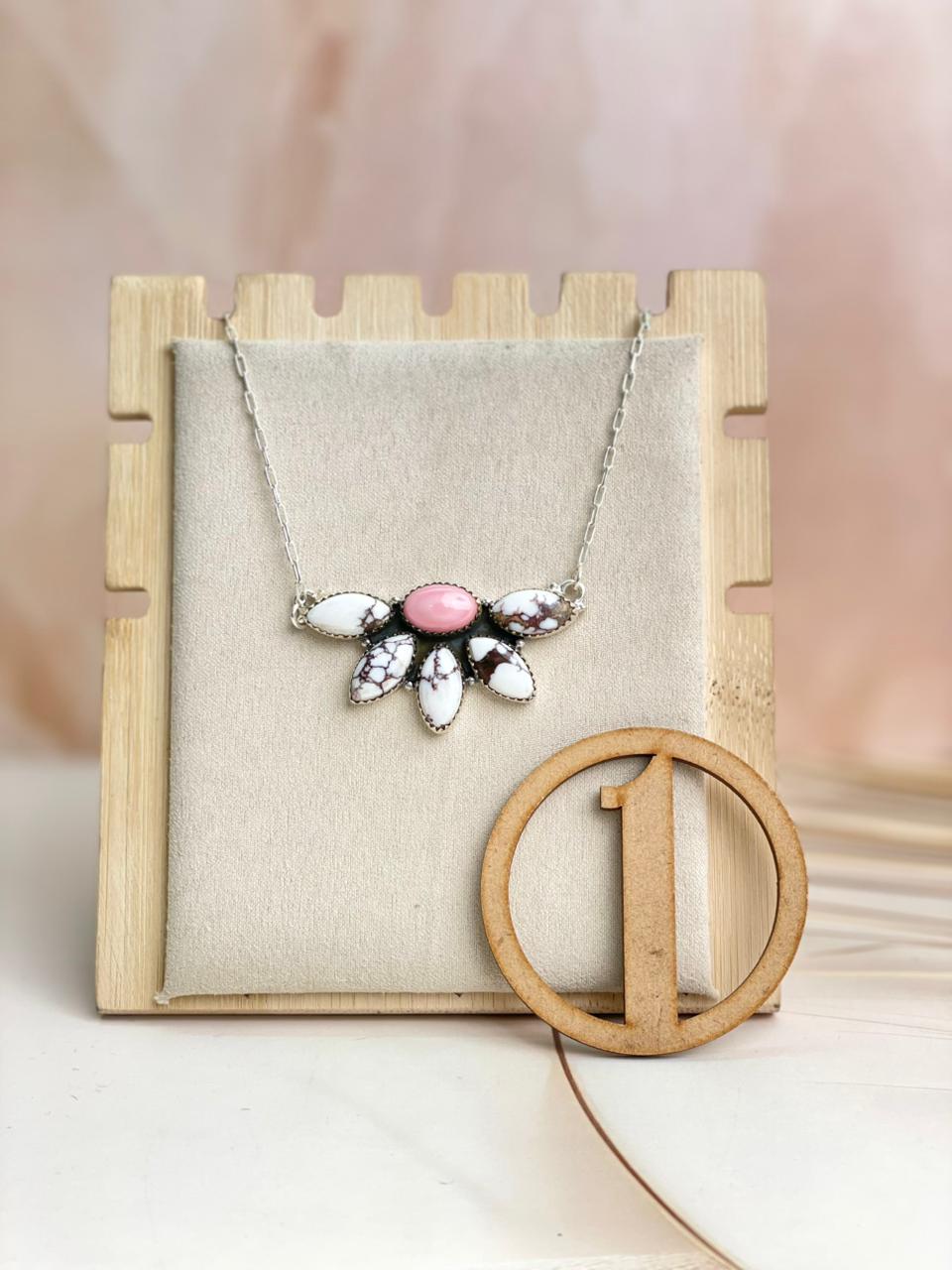 Multi Conch Half Daisy Necklace-Necklaces-Krush Kandy, Women's Online Fashion Boutique Located in Phoenix, Arizona (Scottsdale Area)