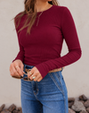 Basic Everyday Ribbed Long Sleeve Top