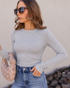 Basic Everyday Ribbed Long Sleeve Top