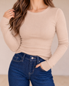 Basic Everyday Ribbed Long Sleeve Top