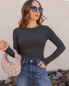 Basic Everyday Ribbed Long Sleeve Top