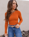 Basic Everyday Ribbed Long Sleeve Top