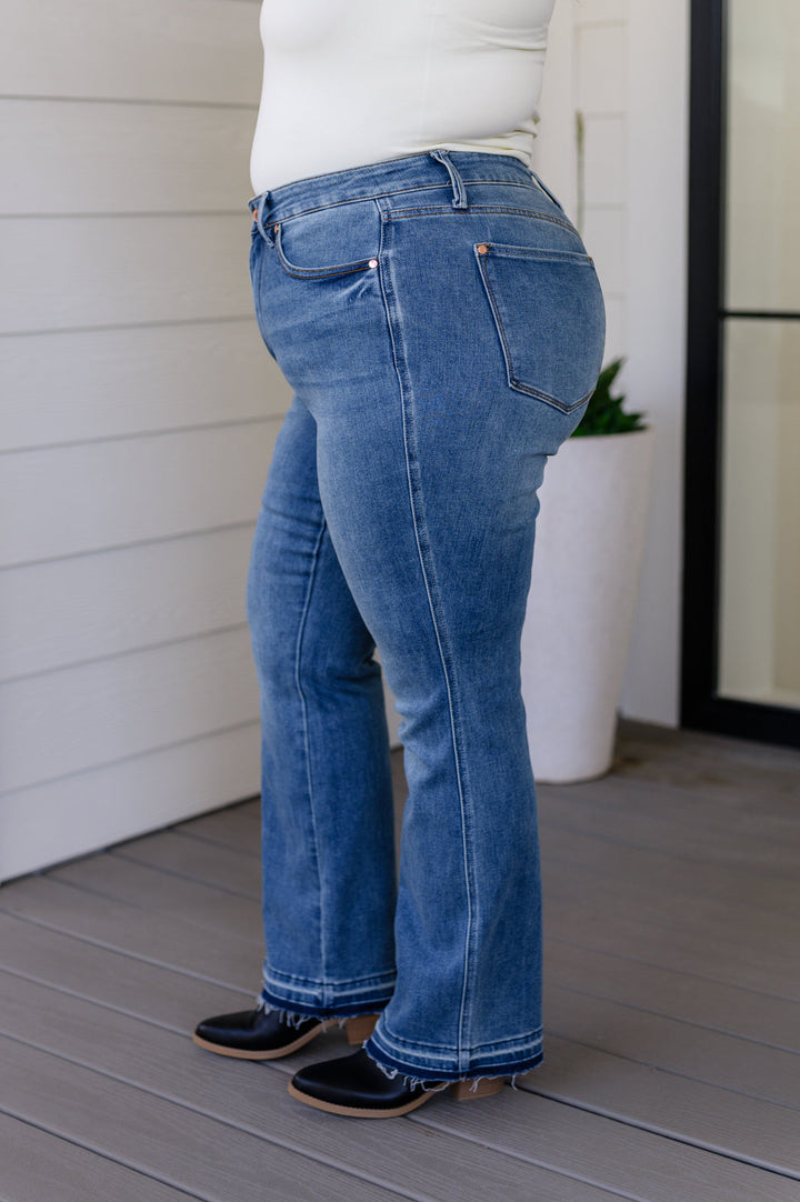 Judy Blue Beatrice High Rise Control Top Release Hem Slim Bootcut Jeans-Jeans-Krush Kandy, Women's Online Fashion Boutique Located in Phoenix, Arizona (Scottsdale Area)