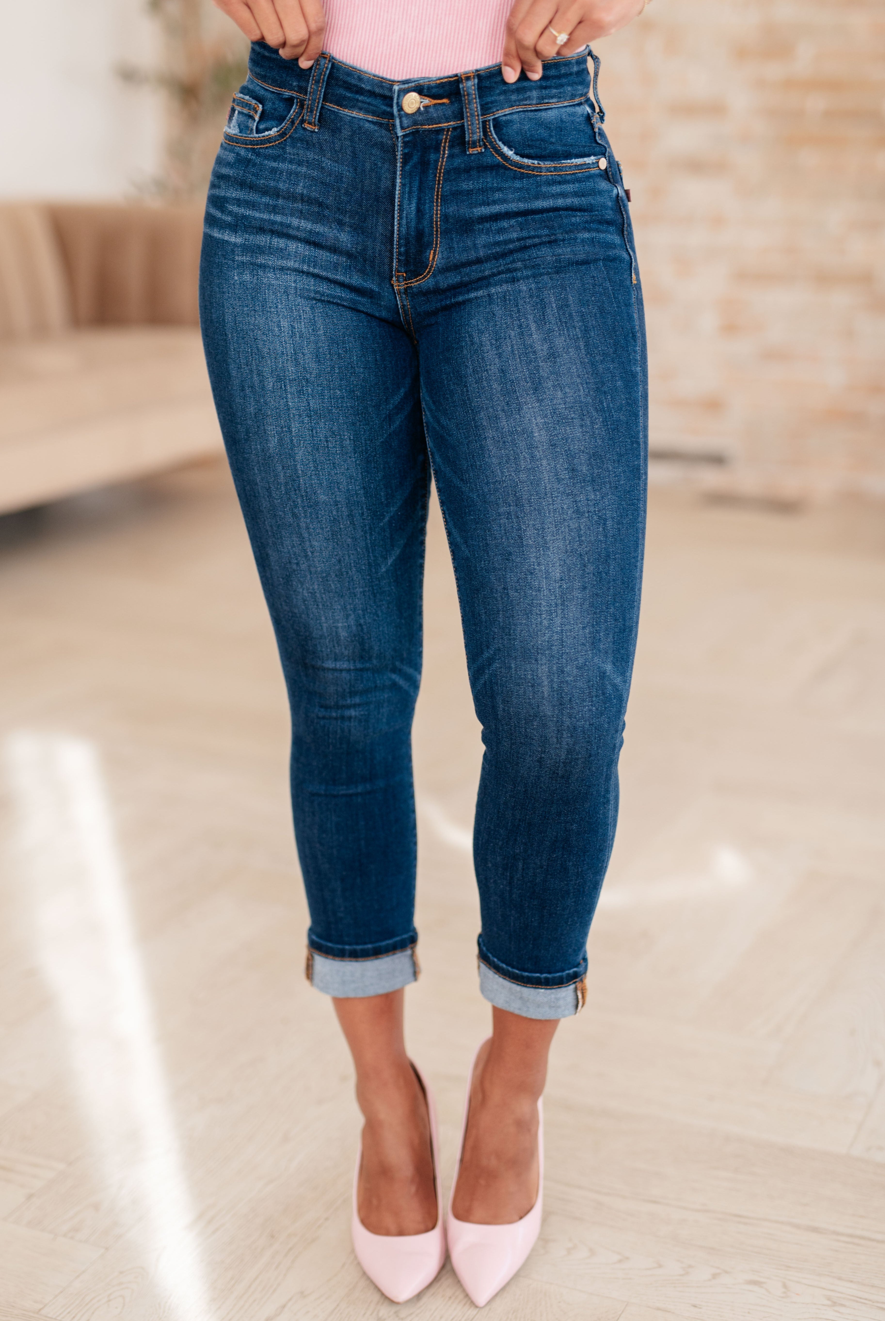 Bette Mid Rise Vintage Cuffed Skinny Capri-Jeans-Krush Kandy, Women's Online Fashion Boutique Located in Phoenix, Arizona (Scottsdale Area)