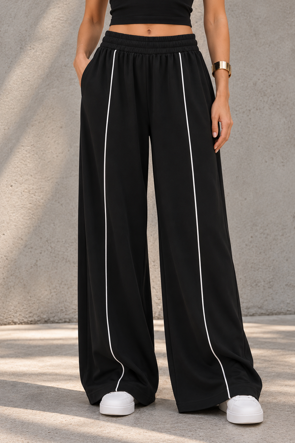 Black Wide-Leg Pants with White Piping.png