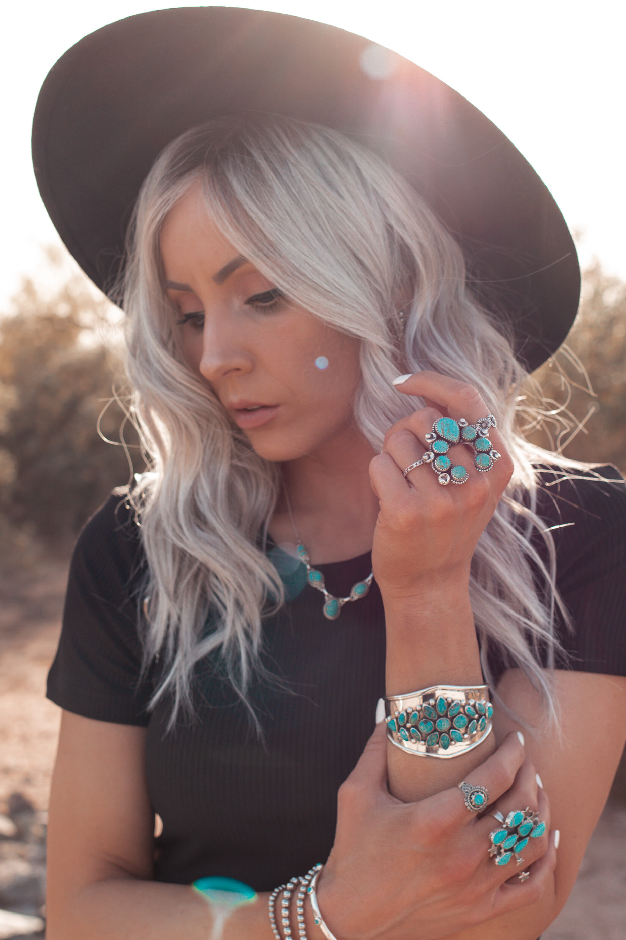 Take Me To The Festival Sterling Silver & Stone Cuff-Cuffs-Krush Kandy, Women's Online Fashion Boutique Located in Phoenix, Arizona (Scottsdale Area)