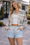 Crochet Lace Patch Floral Jacket Top