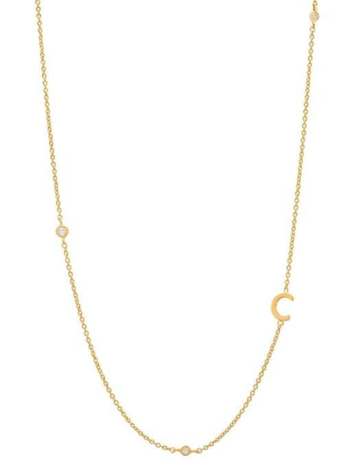 Cubic Zirconia Letter Minimalist Necklace-Necklaces-Krush Kandy, Women's Online Fashion Boutique Located in Phoenix, Arizona (Scottsdale Area)