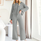 LUXE Soft Long Sleeve & Wide Leg Pant Lounge Set-Pants-Krush Kandy, Women's Online Fashion Boutique Located in Phoenix, Arizona (Scottsdale Area)