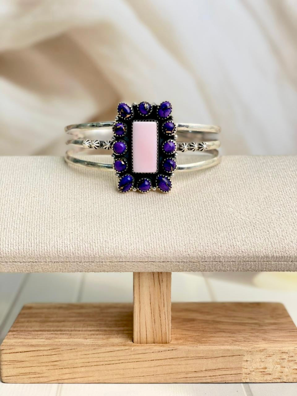 Pink Conch & Berry Dahlia Statement Cuffs-Bracelets-Krush Kandy, Women's Online Fashion Boutique Located in Phoenix, Arizona (Scottsdale Area)