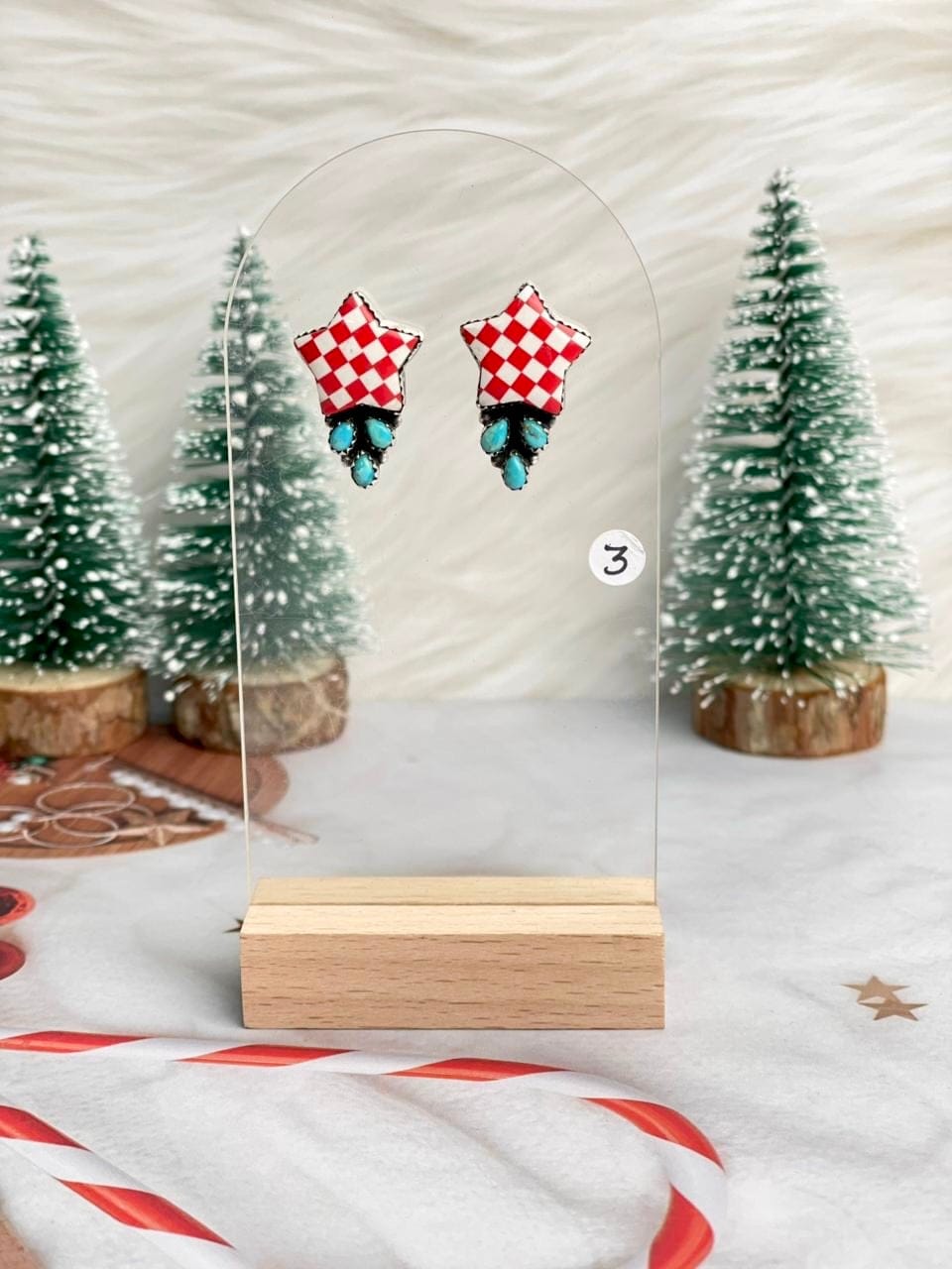 Holly Jolly Red & White Christmas Earrings-Earrings-Krush Kandy, Women's Online Fashion Boutique Located in Phoenix, Arizona (Scottsdale Area)