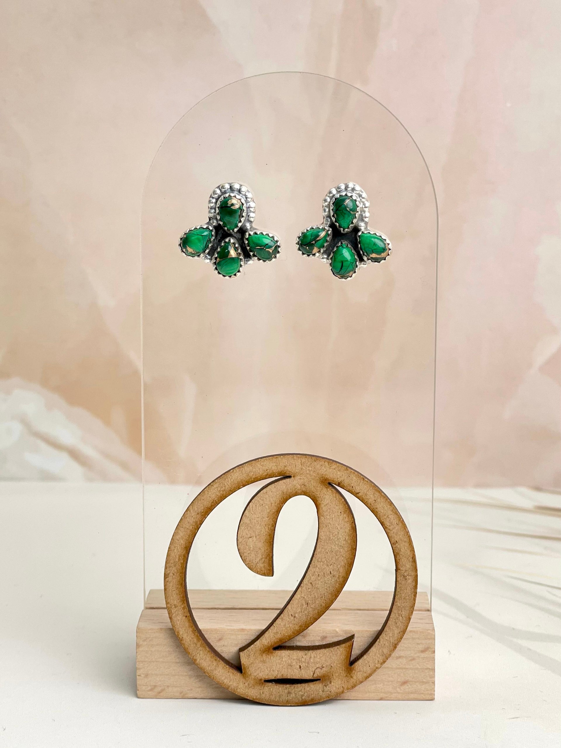 Irish Green Dahlia Studs sno 1-Earrings-Krush Kandy, Women's Online Fashion Boutique Located in Phoenix, Arizona (Scottsdale Area)