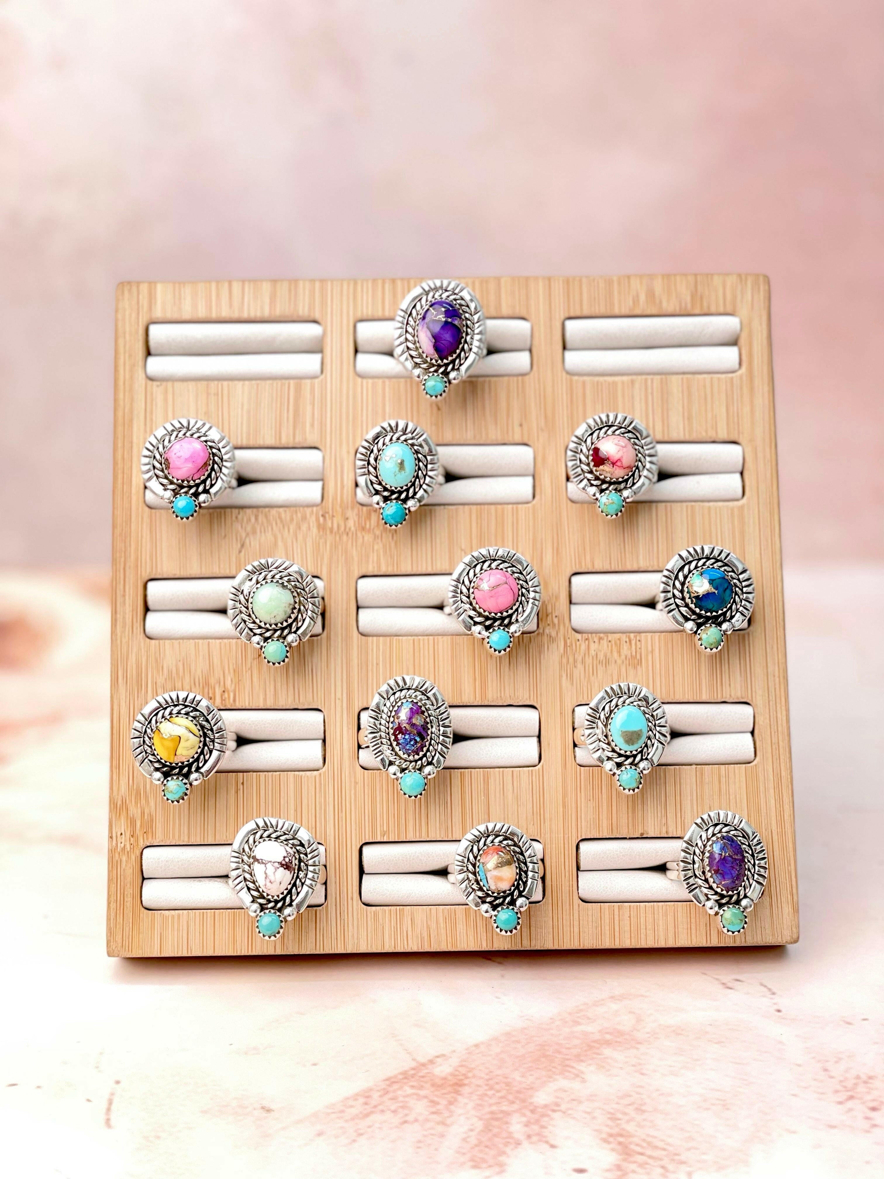Stamped Sterling Silver Duo Stone Ring-Rings-Krush Kandy, Women's Online Fashion Boutique Located in Phoenix, Arizona (Scottsdale Area)