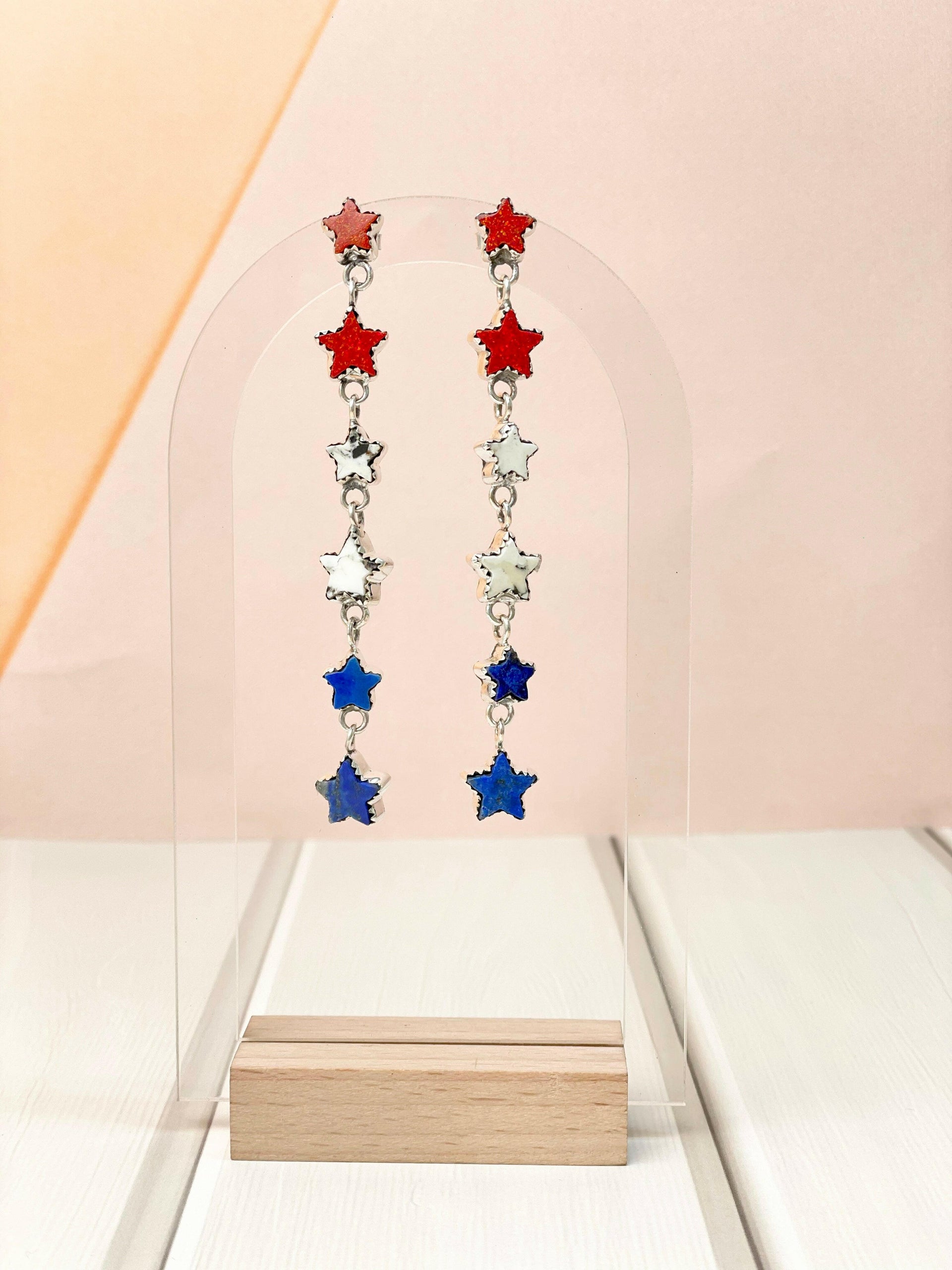 Proud & Long Sparkling Stars Earrings-Earrings-Krush Kandy, Women's Online Fashion Boutique Located in Phoenix, Arizona (Scottsdale Area)