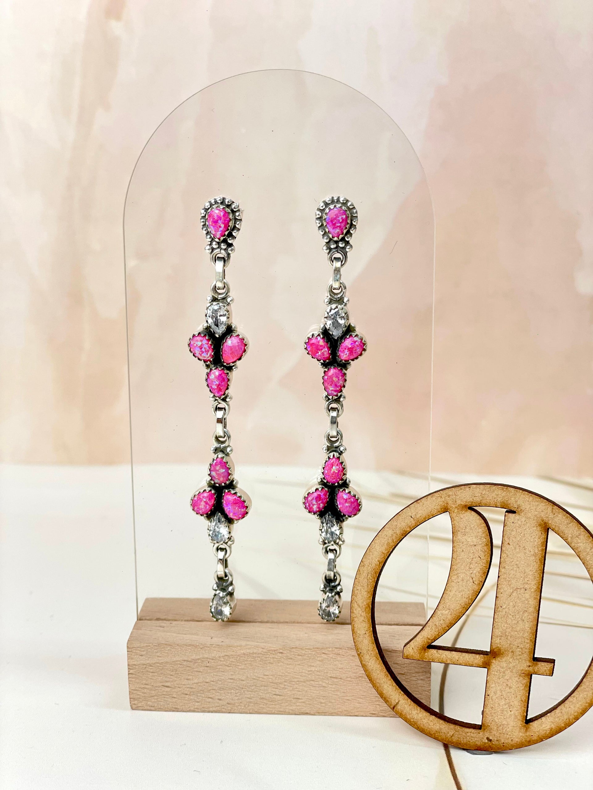 Winter Wonderland Opal & Crystal Earrings-Earrings-Krush Kandy, Women's Online Fashion Boutique Located in Phoenix, Arizona (Scottsdale Area)