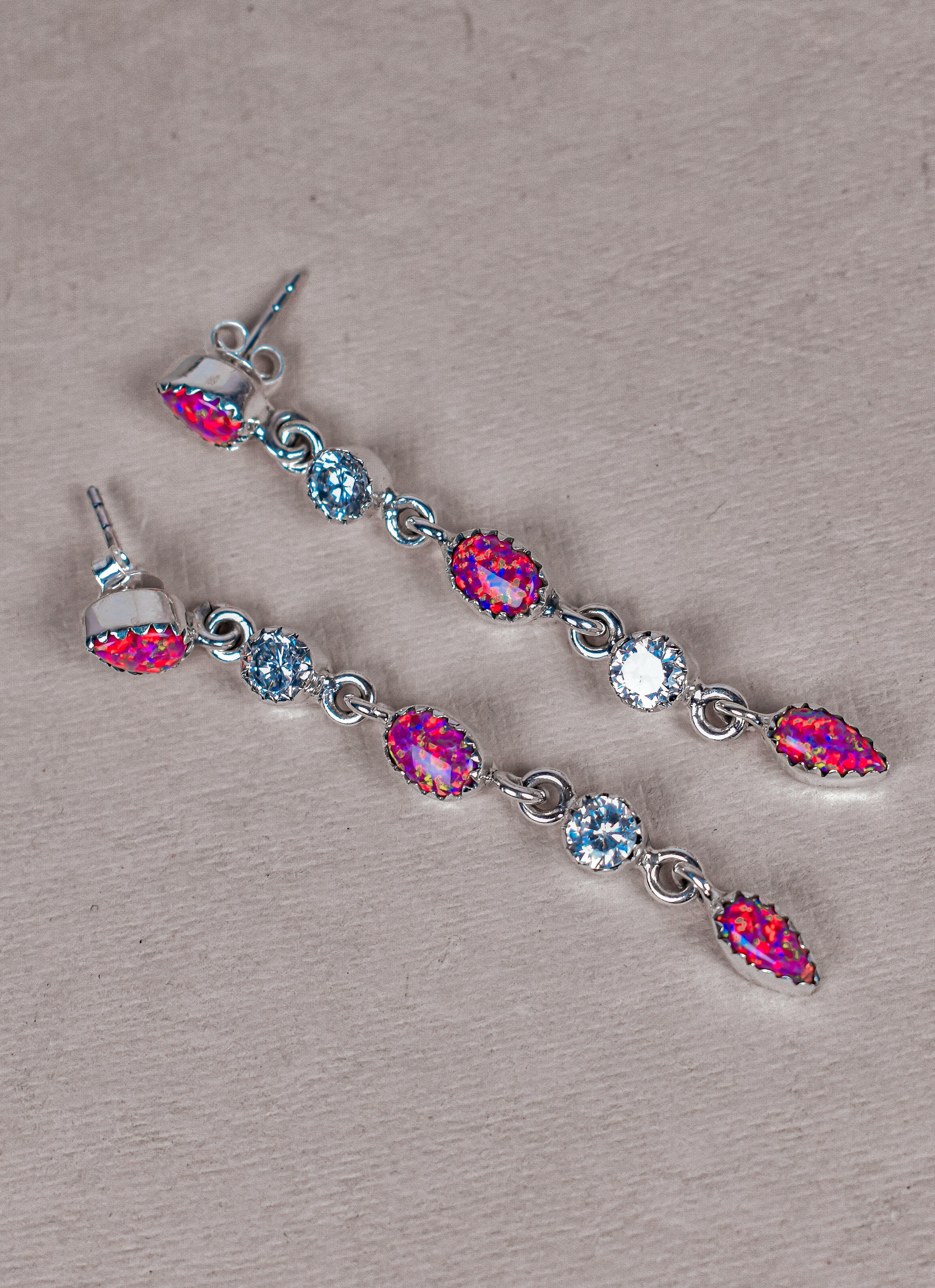 Triple Double Dangle Earrings-Drop Earrings-Krush Kandy, Women's Online Fashion Boutique Located in Phoenix, Arizona (Scottsdale Area)
