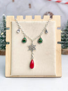 Snowflake Delight Stone Drop Necklace-Necklaces-Krush Kandy, Women's Online Fashion Boutique Located in Phoenix, Arizona (Scottsdale Area)