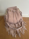 Meet Me at Coachella Suede Bucket Bag with Fringe