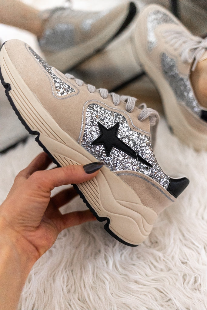 The Rowan Star Sneakers, Taupe-Sneakers-Krush Kandy, Women's Online Fashion Boutique Located in Phoenix, Arizona (Scottsdale Area)
