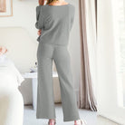 LUXE Soft Long Sleeve & Wide Leg Pant Lounge Set-Pants-Krush Kandy, Women's Online Fashion Boutique Located in Phoenix, Arizona (Scottsdale Area)