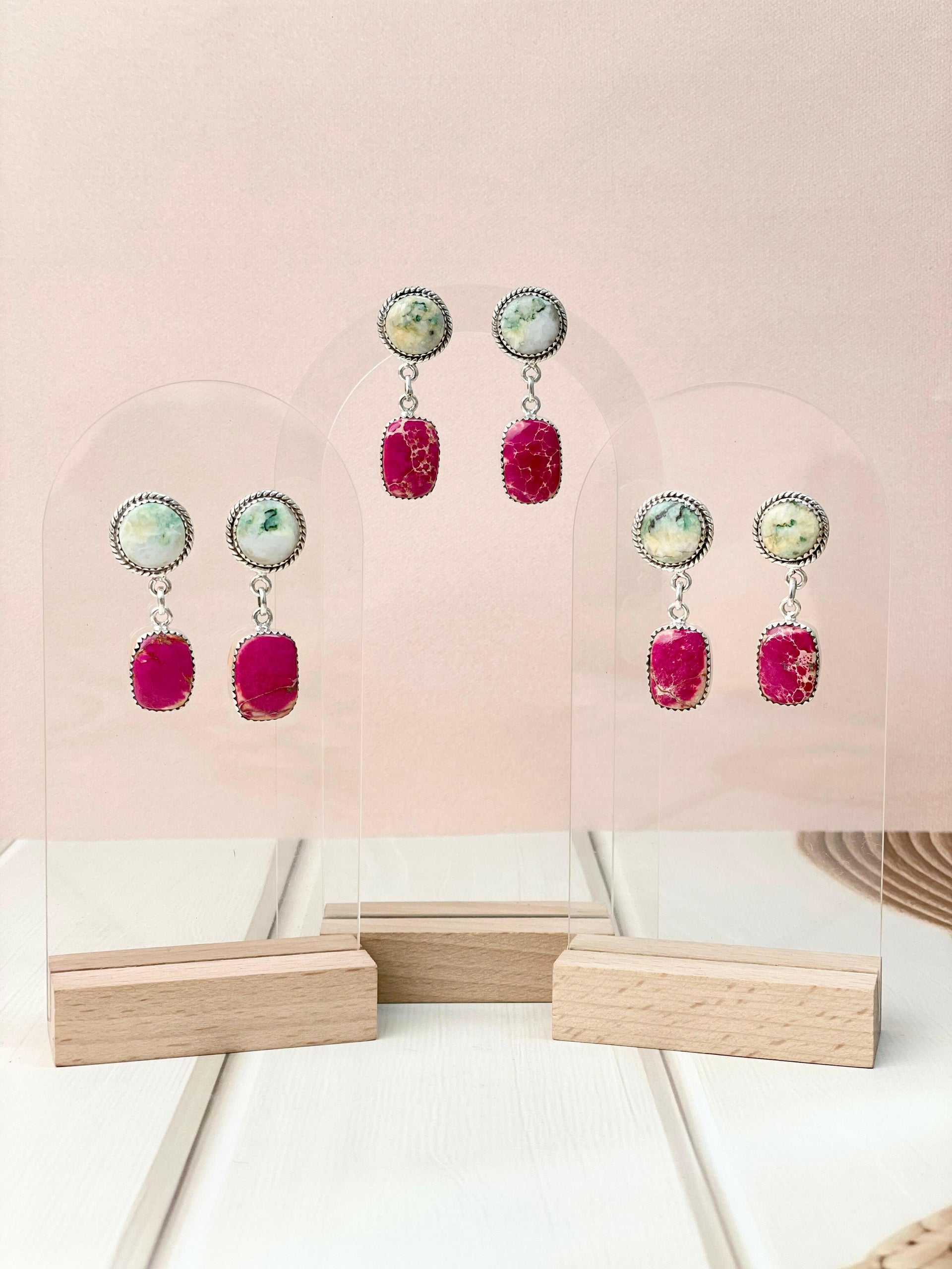 One of a Kind Desert Jasper Slab Earrings-Earrings-Krush Kandy, Women's Online Fashion Boutique Located in Phoenix, Arizona (Scottsdale Area)