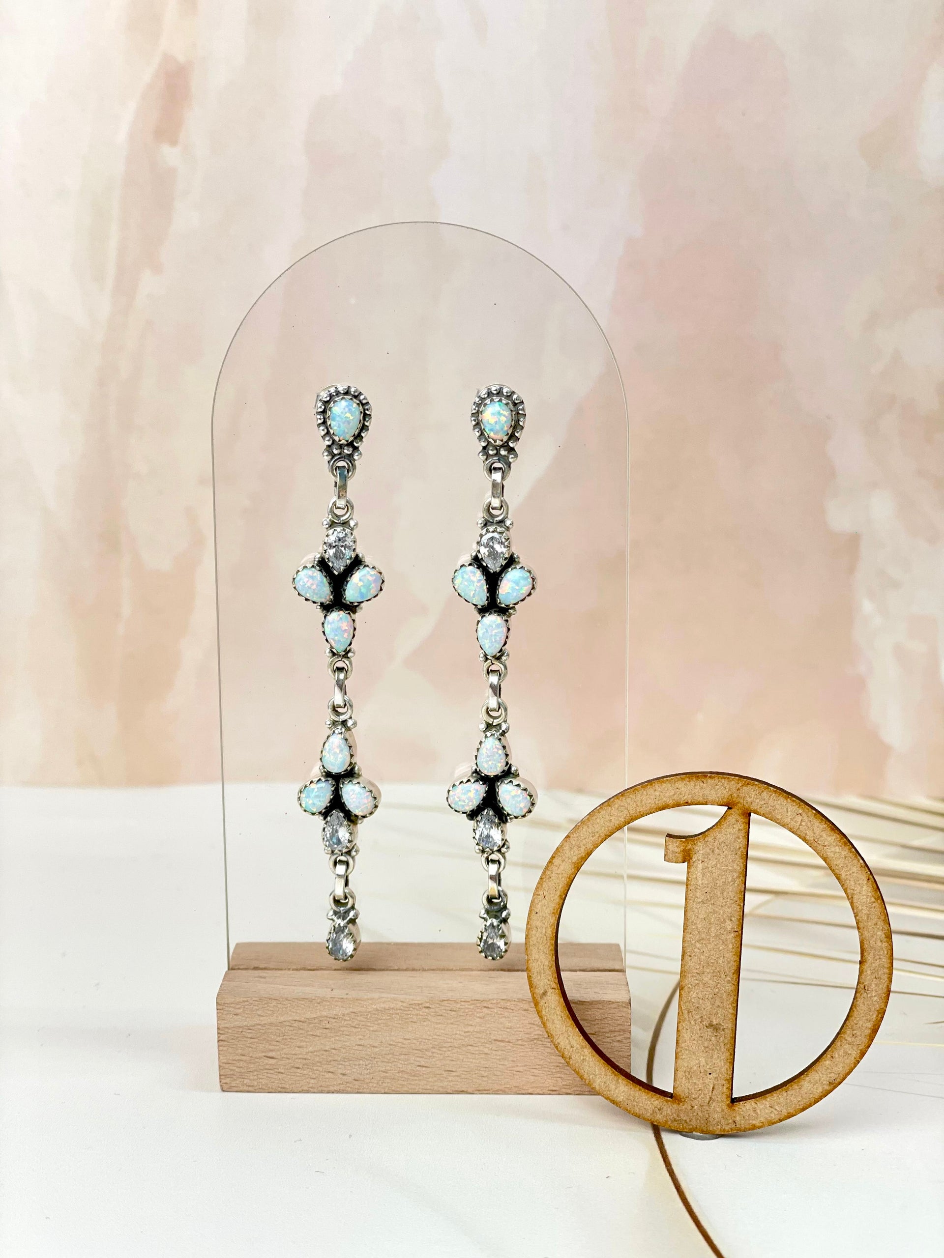 Winter Wonderland Opal & Crystal Earrings-Earrings-Krush Kandy, Women's Online Fashion Boutique Located in Phoenix, Arizona (Scottsdale Area)