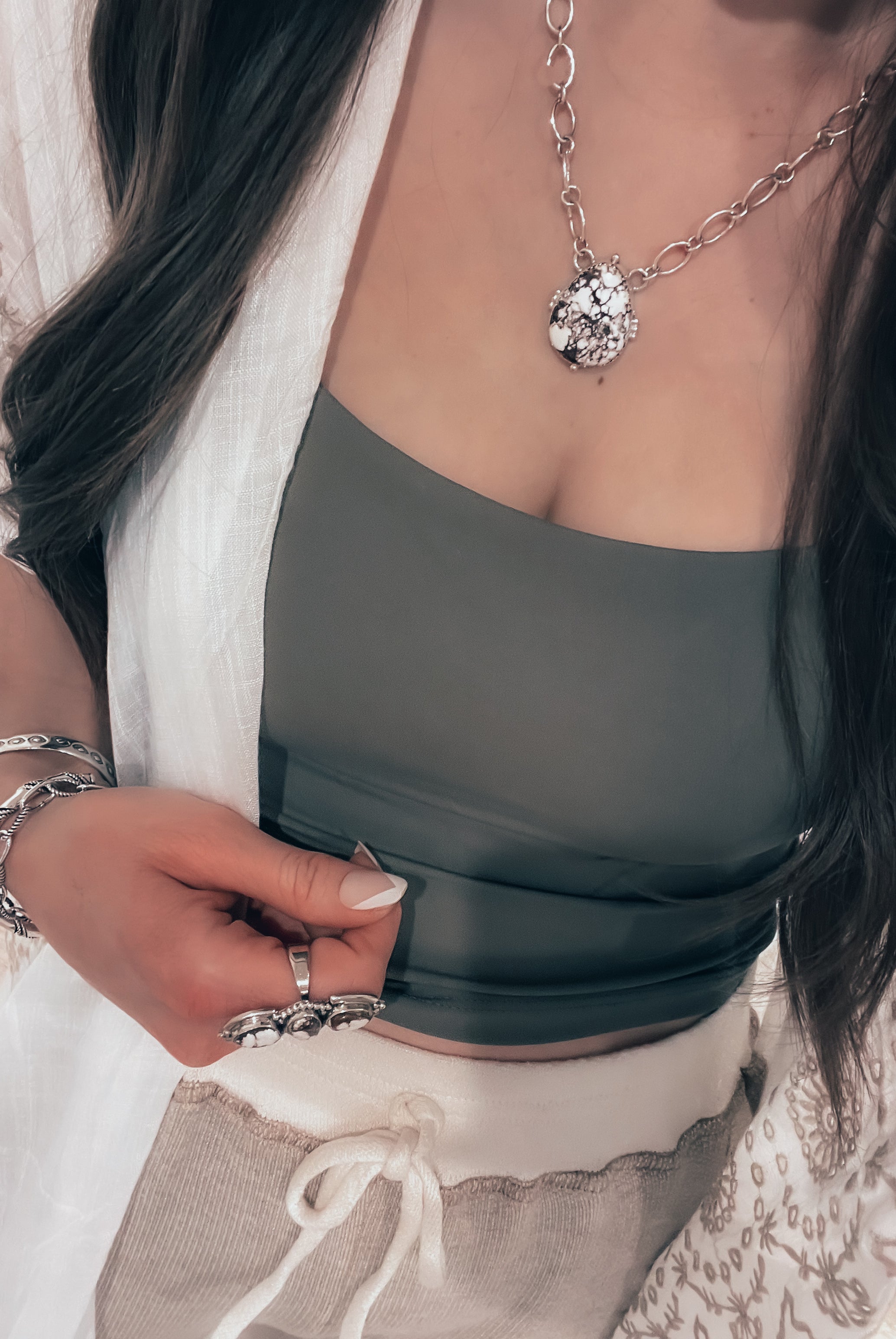 Holdem Sterling Silver Stone Slab Necklace | PREORDER NOW OPEN-Earrings-Krush Kandy, Women's Online Fashion Boutique Located in Phoenix, Arizona (Scottsdale Area)